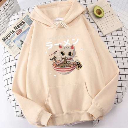 Harajuku Ramen Cat Hoodie - The Mage's Emporium Kore Kawaii Kore Kawaii Shopify Collective Used English Japanese Style Comic Book