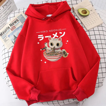 Harajuku Ramen Cat Hoodie - The Mage's Emporium Kore Kawaii Kore Kawaii Shopify Collective Used English Japanese Style Comic Book