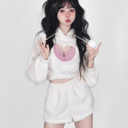 Heart Hoodie & Shorts Outfit - The Mage's Emporium Kore Kawaii Kore Kawaii Shopify Collective Used English Japanese Style Comic Book