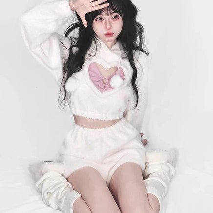 Heart Hoodie & Shorts Outfit - The Mage's Emporium Kore Kawaii Kore Kawaii Shopify Collective Used English Japanese Style Comic Book