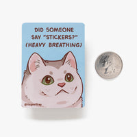 Heavy Breathing Cat Vinyl Sticker (3") - The Mage's Emporium Geoffrey Siu Art LLC Geoffrey Siu Art LLC Shopify Collective Used English Vinyl Sticker Japanese Style Comic Book