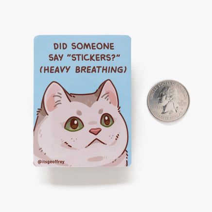 Heavy Breathing Cat Vinyl Sticker (3") - The Mage's Emporium Geoffrey Siu Art LLC Geoffrey Siu Art LLC Shopify Collective Used English Vinyl Sticker Japanese Style Comic Book