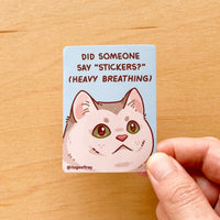 Heavy Breathing Cat Vinyl Sticker (3") - The Mage's Emporium Geoffrey Siu Art LLC Geoffrey Siu Art LLC Shopify Collective Used English Vinyl Sticker Japanese Style Comic Book