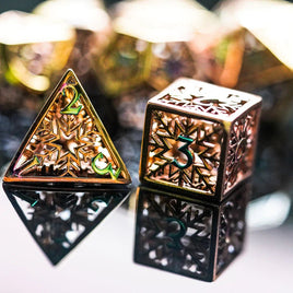 Hollow Metal 7 Pieces Polyhedral Snowflake Theme Dice Set - The Mage's Emporium PunkOuter Games PunkOuter Games Shopify Collective Used English Dice Japanese Style Comic Book