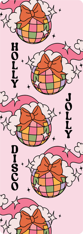 Holly Jolly Disco Handmade 2x5.5 inch Bookmark - The Mage's Emporium White Rose Books & More Shopify Collective White Rose Books & More Used English Bookmark Japanese Style Comic Book