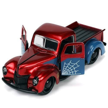 Hollywood Rides 1941 Ford Pickup 1:32 Scale Die - Cast Metal Vehicle with Proto - Suit Spider - Man Figure - The Mage's Emporium ToyShnip Shopify Collective ToyShnip Used English Action Figure Japanese Style Comic Book