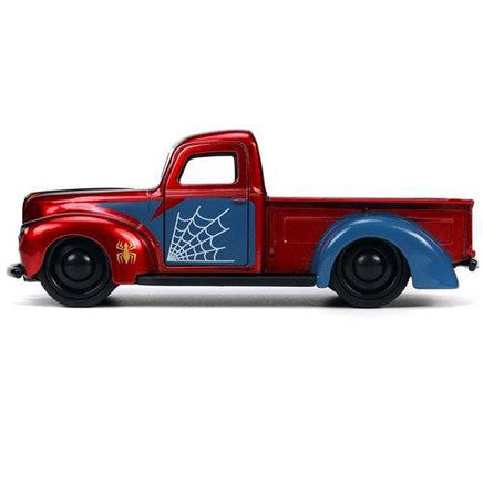 Hollywood Rides 1941 Ford Pickup 1:32 Scale Die - Cast Metal Vehicle with Proto - Suit Spider - Man Figure - The Mage's Emporium ToyShnip Shopify Collective ToyShnip Used English Action Figure Japanese Style Comic Book