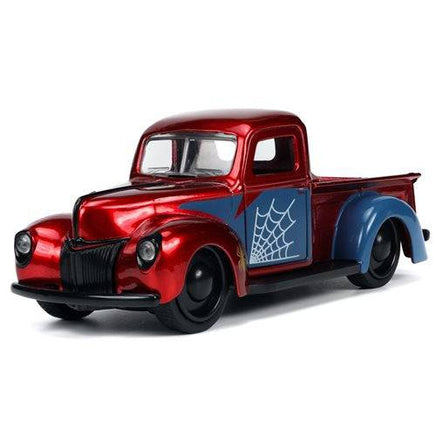 Hollywood Rides 1941 Ford Pickup 1:32 Scale Die - Cast Metal Vehicle with Proto - Suit Spider - Man Figure - The Mage's Emporium ToyShnip Shopify Collective ToyShnip Used English Action Figure Japanese Style Comic Book