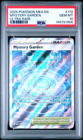 2025 POKEMON MEG EN-MEGA EVOLUTION #172 MYSTERY GARDEN ULTRA RARE PSA GEM MT 10