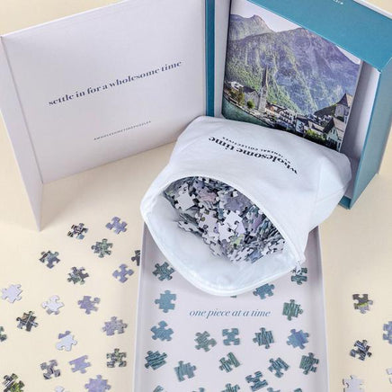 Jeneral Collectives: wholesome times - Hallstatt 1000 Piece Jigsaw Puzzle - The Mage's Emporium Shumi Toys & Gifts Shopify Collective Shumi Toys & Gifts Used English Jigsaw Puzzle Japanese Style Comic Book