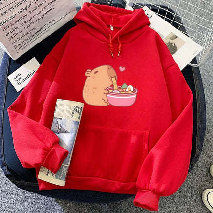 Kawaii Capybara Ramen Hoodie - The Mage's Emporium Kore Kawaii Kore Kawaii Shopify Collective Used English Japanese Style Comic Book