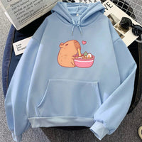Kawaii Capybara Ramen Hoodie - The Mage's Emporium Kore Kawaii Kore Kawaii Shopify Collective Used English Japanese Style Comic Book