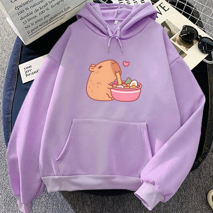 Kawaii Capybara Ramen Hoodie - The Mage's Emporium Kore Kawaii Kore Kawaii Shopify Collective Used English Japanese Style Comic Book