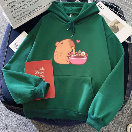 Kawaii Capybara Ramen Hoodie - The Mage's Emporium Kore Kawaii Kore Kawaii Shopify Collective Used English Japanese Style Comic Book