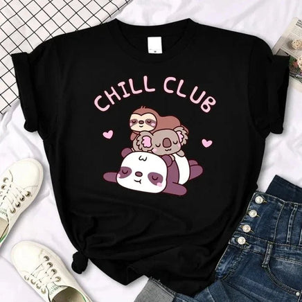 Kawaii "Chill Club" T-Shirt - The Mage's Emporium Kore Kawaii Kore Kawaii Shopify Collective Used English Japanese Style Comic Book