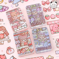Kawaii Girl & Fruit Scrapbook Stickers - The Mage's Emporium Kore Kawaii Kore Kawaii Shopify Collective Used English Japanese Style Comic Book