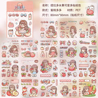 Kawaii Girl & Fruit Scrapbook Stickers - The Mage's Emporium Kore Kawaii Kore Kawaii Shopify Collective Used English Japanese Style Comic Book