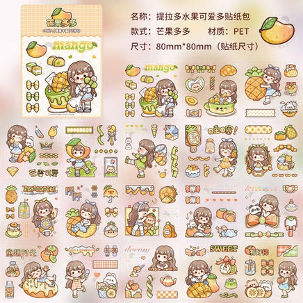 Kawaii Girl & Fruit Scrapbook Stickers - The Mage's Emporium Kore Kawaii Kore Kawaii Shopify Collective Used English Japanese Style Comic Book