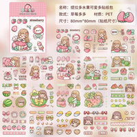 Kawaii Girl & Fruit Scrapbook Stickers - The Mage's Emporium Kore Kawaii Kore Kawaii Shopify Collective Used English Japanese Style Comic Book