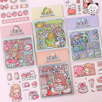 Kawaii Girl & Fruit Scrapbook Stickers - The Mage's Emporium Kore Kawaii Kore Kawaii Shopify Collective Used English Japanese Style Comic Book