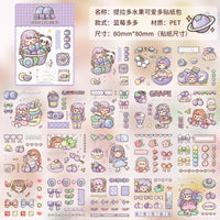 Kawaii Girl & Fruit Scrapbook Stickers - The Mage's Emporium Kore Kawaii Kore Kawaii Shopify Collective Used English Japanese Style Comic Book
