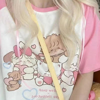 Kawaii Hearts Club Animals T-Shirt - The Mage's Emporium Kore Kawaii Kore Kawaii Shopify Collective Used English Japanese Style Comic Book