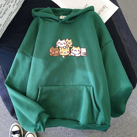Kawaii Kitty Cuddles Hoodie - The Mage's Emporium Kore Kawaii Kore Kawaii Shopify Collective Used English Japanese Style Comic Book