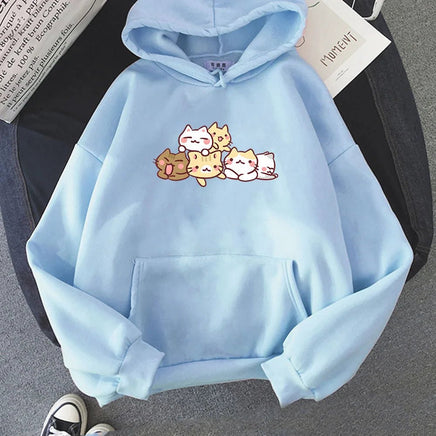 Kawaii Kitty Cuddles Hoodie - The Mage's Emporium Kore Kawaii Kore Kawaii Shopify Collective Used English Japanese Style Comic Book