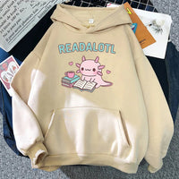 Kawaii "ReadAlotl" Axolotl Hoodie - The Mage's Emporium Kore Kawaii Kore Kawaii Shopify Collective Used English Japanese Style Comic Book