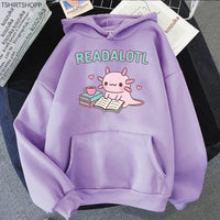 Kawaii "ReadAlotl" Axolotl Hoodie - The Mage's Emporium Kore Kawaii Kore Kawaii Shopify Collective Used English Japanese Style Comic Book