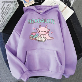 Kawaii "ReadAlotl" Axolotl Hoodie - The Mage's Emporium Kore Kawaii Kore Kawaii Shopify Collective Used English Japanese Style Comic Book