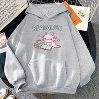 Kawaii "ReadAlotl" Axolotl Hoodie - The Mage's Emporium Kore Kawaii Kore Kawaii Shopify Collective Used English Japanese Style Comic Book