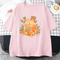 Kawaii Tiger Orange Juice T-Shirt - The Mage's Emporium Kore Kawaii Kore Kawaii Shopify Collective Used English Japanese Style Comic Book