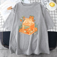 Kawaii Tiger Orange Juice T-Shirt - The Mage's Emporium Kore Kawaii Kore Kawaii Shopify Collective Used English Japanese Style Comic Book