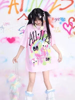 KOSAHIKI Pink Harajuku Graphic T-shirt - The Mage's Emporium Kore Kawaii Kore Kawaii Shopify Collective Used English Japanese Style Comic Book