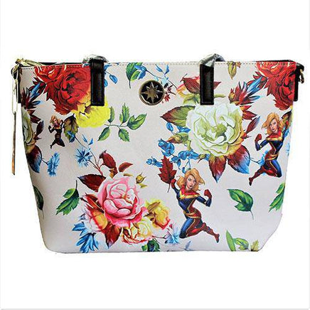 Loungefly Captain Marvel Floral Tote Purse - The Mage's Emporium ToyShnip Shopify Collective ToyShnip Used English Toys & Games Japanese Style Comic Book