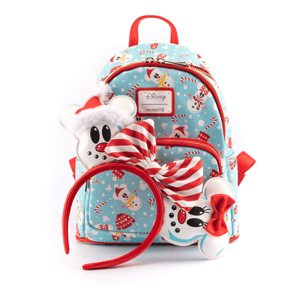 Loungefly: Disney - Minnie and Mickey Snowman Mini Backpack and Headband Set - The Mage's Emporium Shumi Toys & Gifts Shopify Collective Shumi Toys & Gifts Used English Mini - Backpack Japanese Style Comic Book