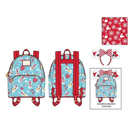 Loungefly: Disney - Minnie and Mickey Snowman Mini Backpack and Headband Set - The Mage's Emporium Shumi Toys & Gifts Shopify Collective Shumi Toys & Gifts Used English Mini - Backpack Japanese Style Comic Book