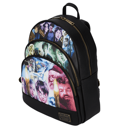 Loungefly: Harry Potter Trilogy Triple Pocket Mini Backpack - The Mage's Emporium Shumi Toys & Gifts Shopify Collective Shumi Toys & Gifts Used English Mini - Backpack Japanese Style Comic Book