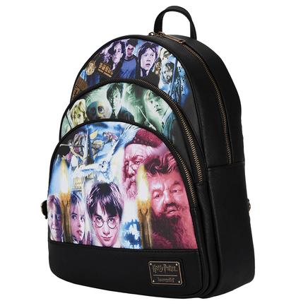 Loungefly: Harry Potter Trilogy Triple Pocket Mini Backpack - The Mage's Emporium Shumi Toys & Gifts Shopify Collective Shumi Toys & Gifts Used English Mini - Backpack Japanese Style Comic Book
