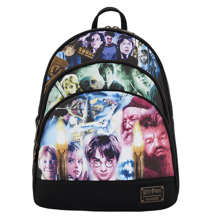 Loungefly: Harry Potter Trilogy Triple Pocket Mini Backpack - The Mage's Emporium Shumi Toys & Gifts Shopify Collective Shumi Toys & Gifts Used English Mini - Backpack Japanese Style Comic Book