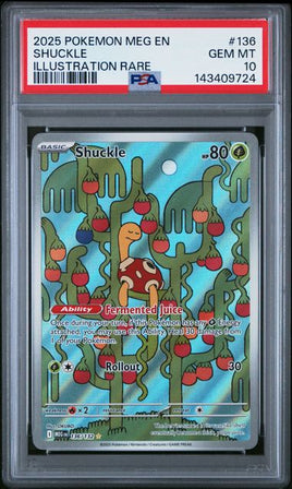 2025 POKEMON MEG EN-MEGA EVOLUTION #136 SHUCKLE ILLUSTRATION RARE PSA GEM MT 10