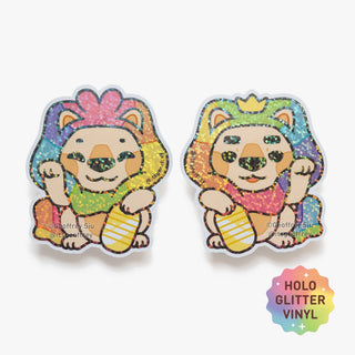 Maneki Adam & Steve Glitter Stickers (2.75
