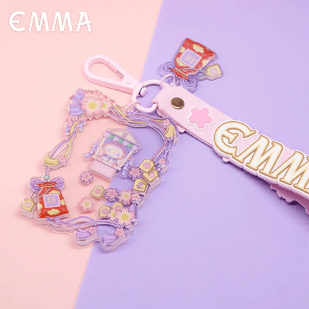 MJ Studio: Emma Secret Forest Cherry Blossom Series Shaker Keychain - Pink Petals - The Mage's Emporium Shumi Toys & Gifts Shopify Collective Shumi Toys & Gifts Used English Keychain Japanese Style Comic Book