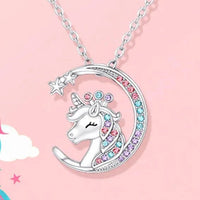 Moon Unicorn Crystal Pendant Necklace - The Mage's Emporium Kore Kawaii Kore Kawaii Shopify Collective Used English Japanese Style Comic Book