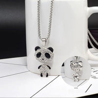 Movable Panda Rhinestone Pendant Necklace - The Mage's Emporium Kore Kawaii Kore Kawaii Shopify Collective Used English Japanese Style Comic Book