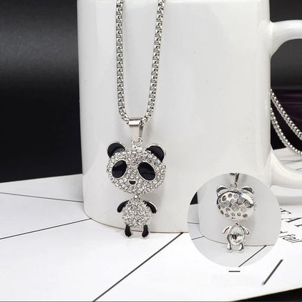 Movable Panda Rhinestone Pendant Necklace - The Mage's Emporium Kore Kawaii Kore Kawaii Shopify Collective Used English Japanese Style Comic Book