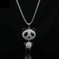 Movable Panda Rhinestone Pendant Necklace - The Mage's Emporium Kore Kawaii Kore Kawaii Shopify Collective Used English Japanese Style Comic Book