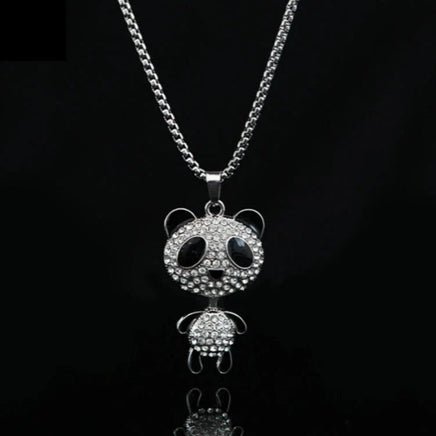 Movable Panda Rhinestone Pendant Necklace - The Mage's Emporium Kore Kawaii Kore Kawaii Shopify Collective Used English Japanese Style Comic Book