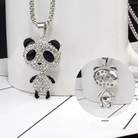 Movable Panda Rhinestone Pendant Necklace - The Mage's Emporium Kore Kawaii Kore Kawaii Shopify Collective Used English Japanese Style Comic Book